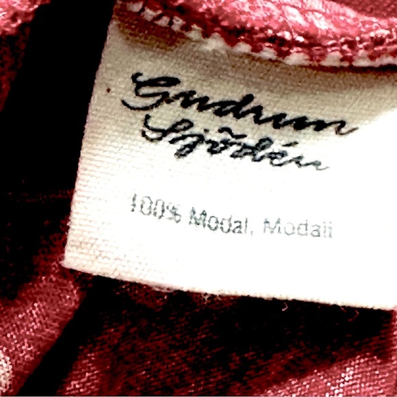 ππΏ GUDRUN SJΓDΓN Red Ginkgo Leaf Tunic Dress | 100% Modal XL | Boho Scandi Style - Picture 7 of 8